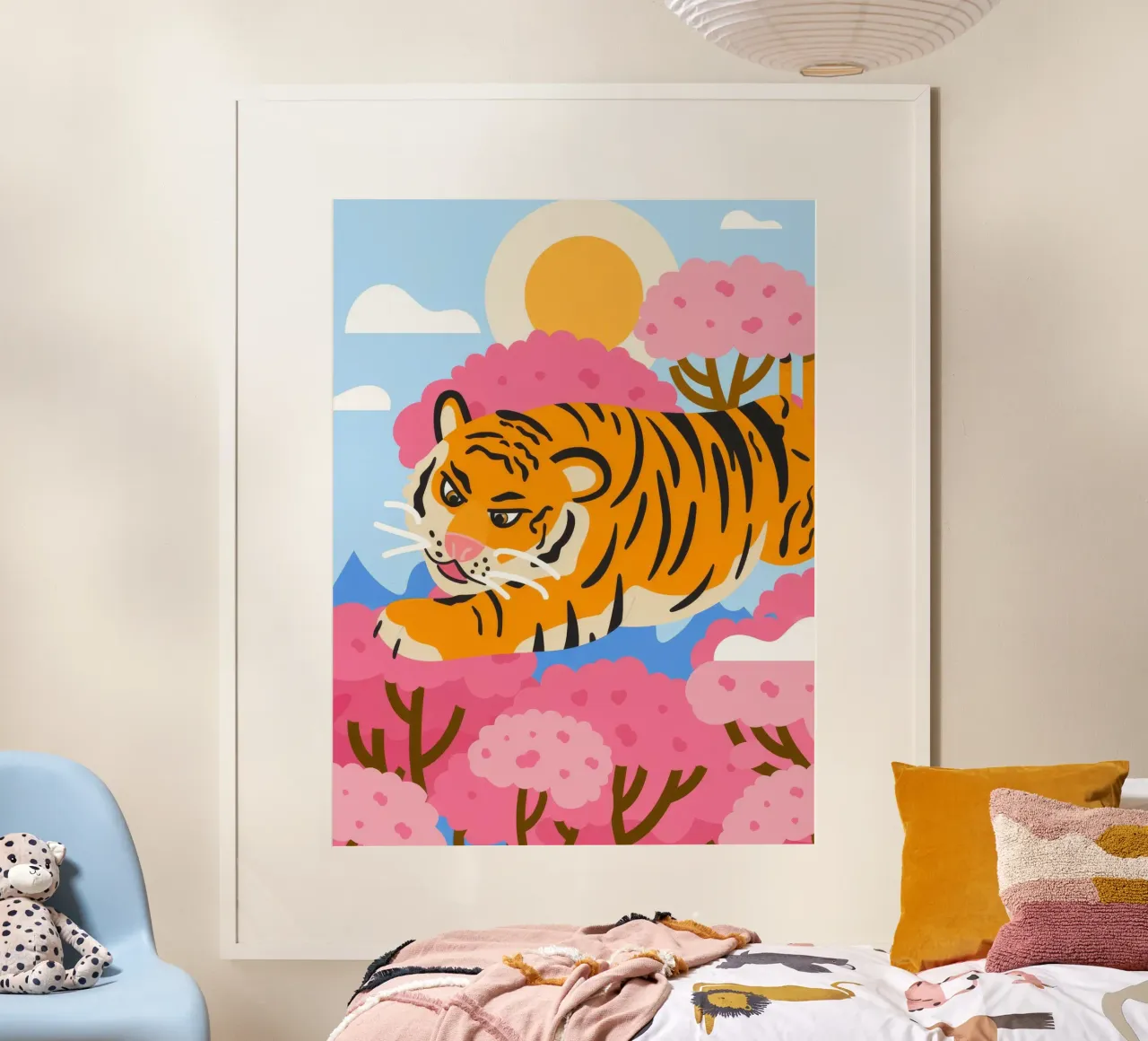 Il regno della tigre poster con telaio in plastica da Artie Shifa