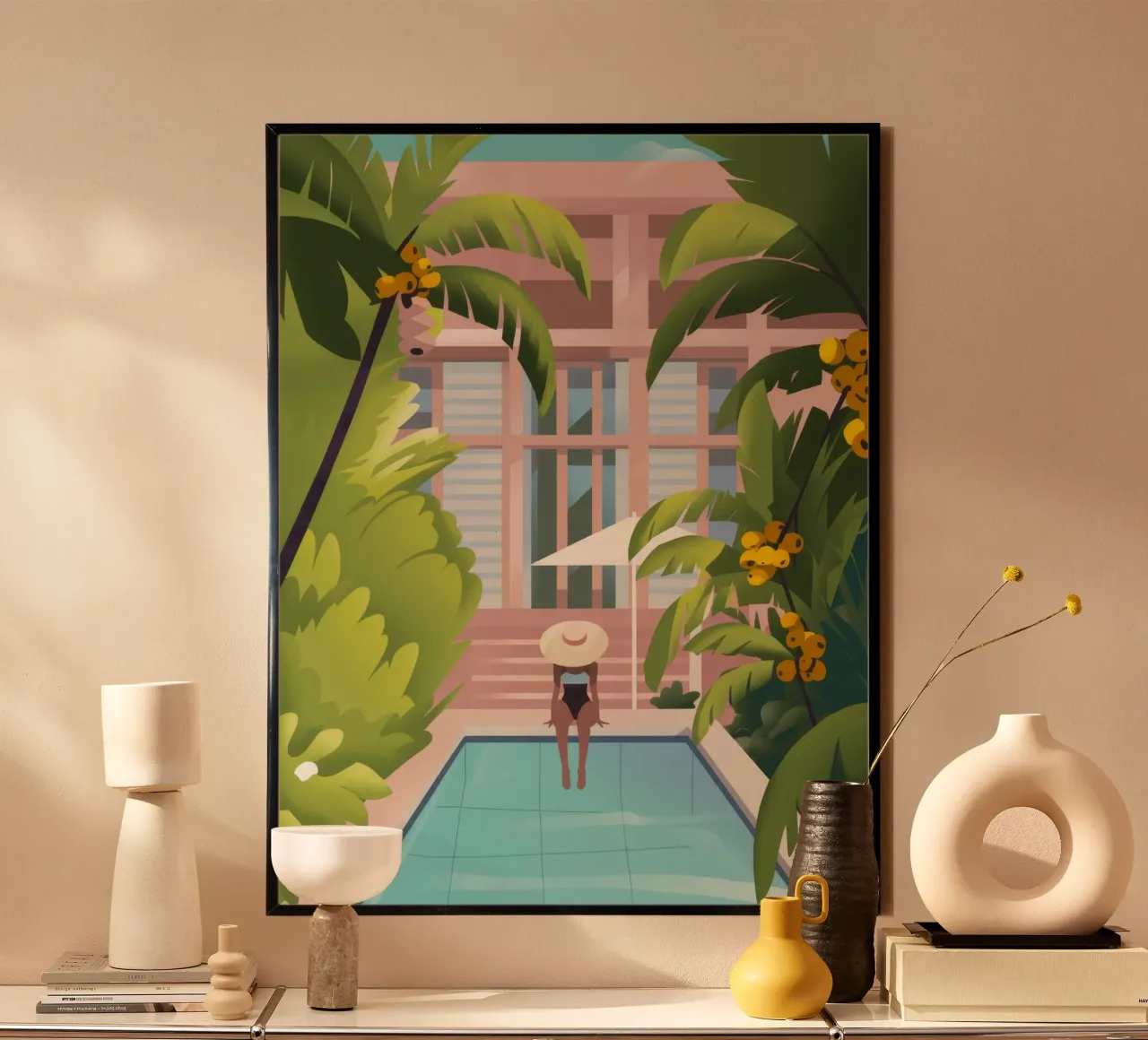Oasi di tranquillità poster con telaio in alluminio da Artie Shifa