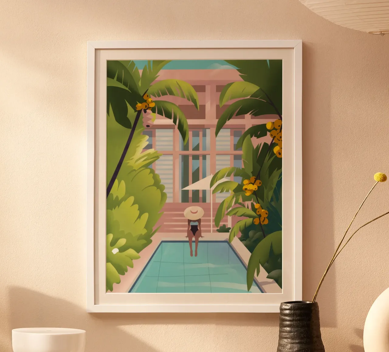 Oasi di tranquillità poster con telaio in alluminio da Artie Shifa