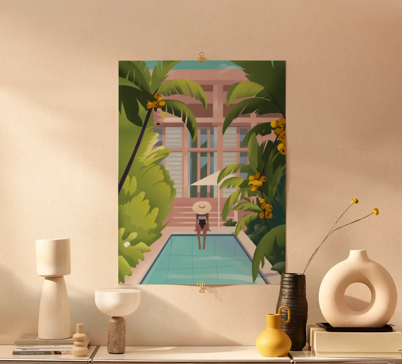 Oasi di tranquillità poster con telaio in alluminio da Artie Shifa