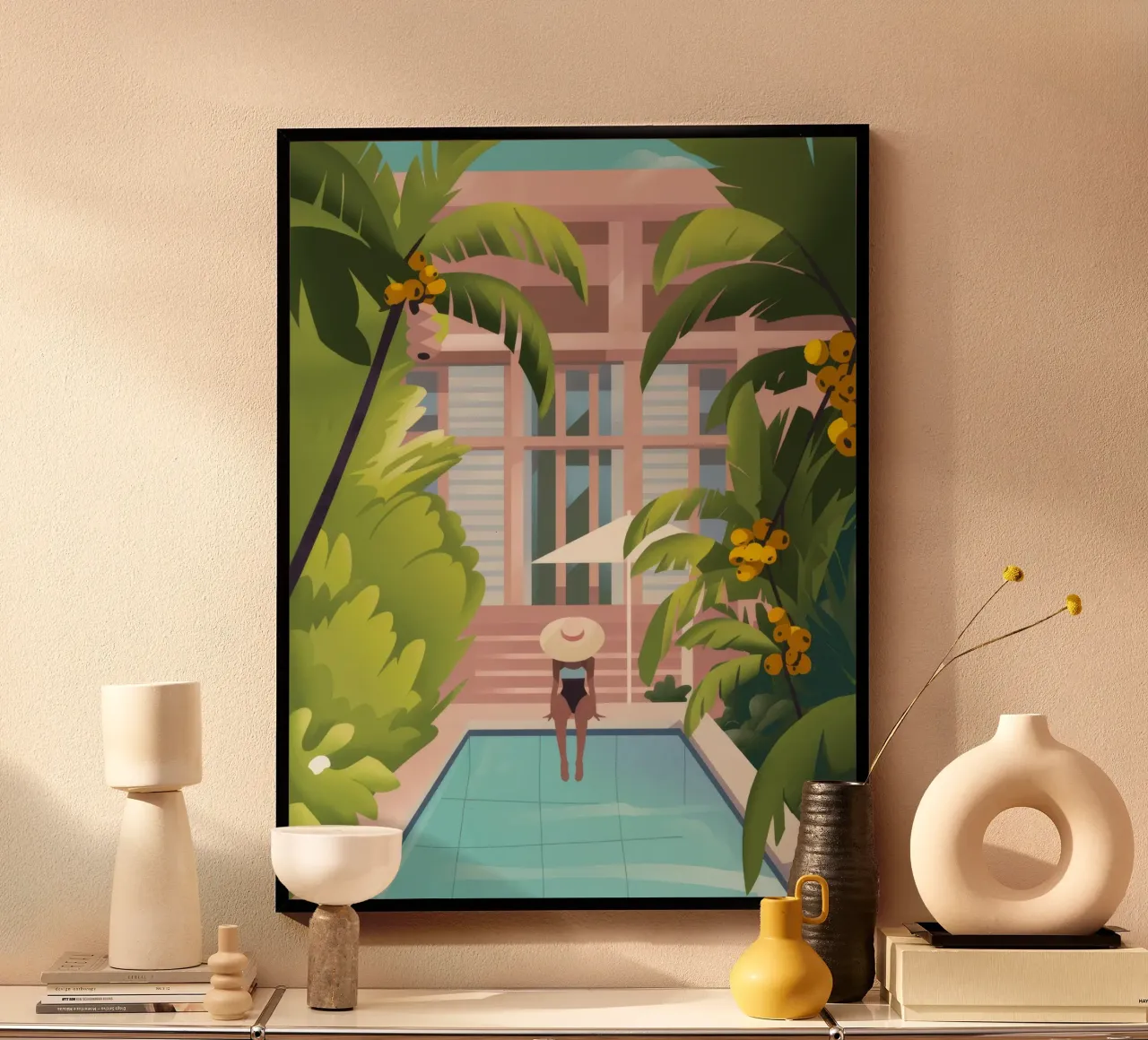 Oasi di tranquillità poster con telaio in alluminio da Artie Shifa
