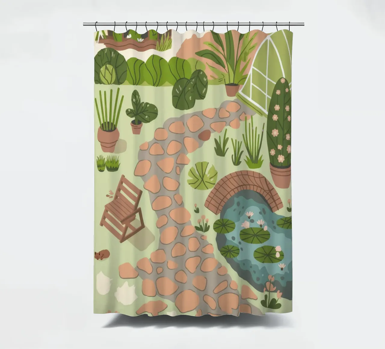 Tranquil Path shower curtain by Artie Shifa