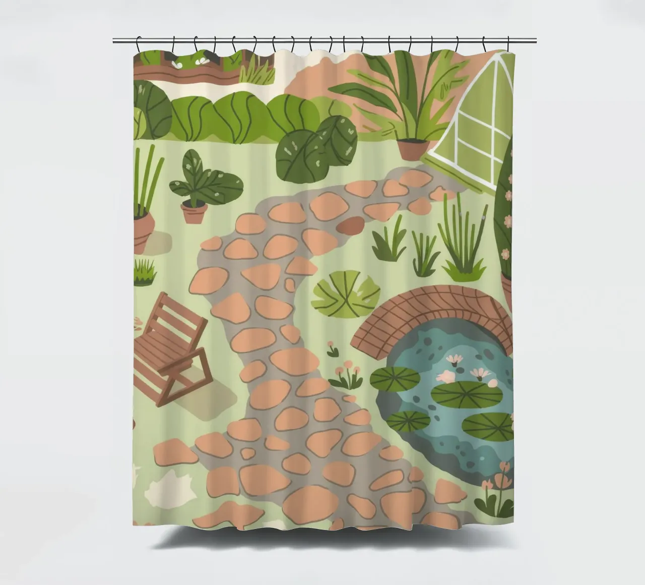Tranquil Path shower curtain by Artie Shifa