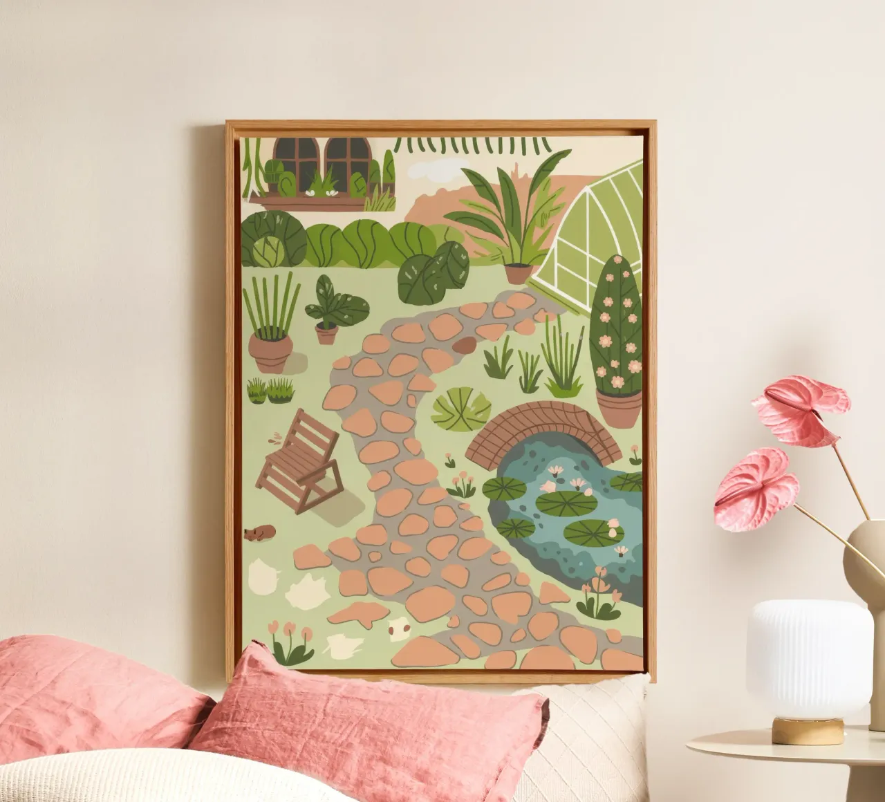 Rustig pad canvas met Baklijst van Artie Shifa