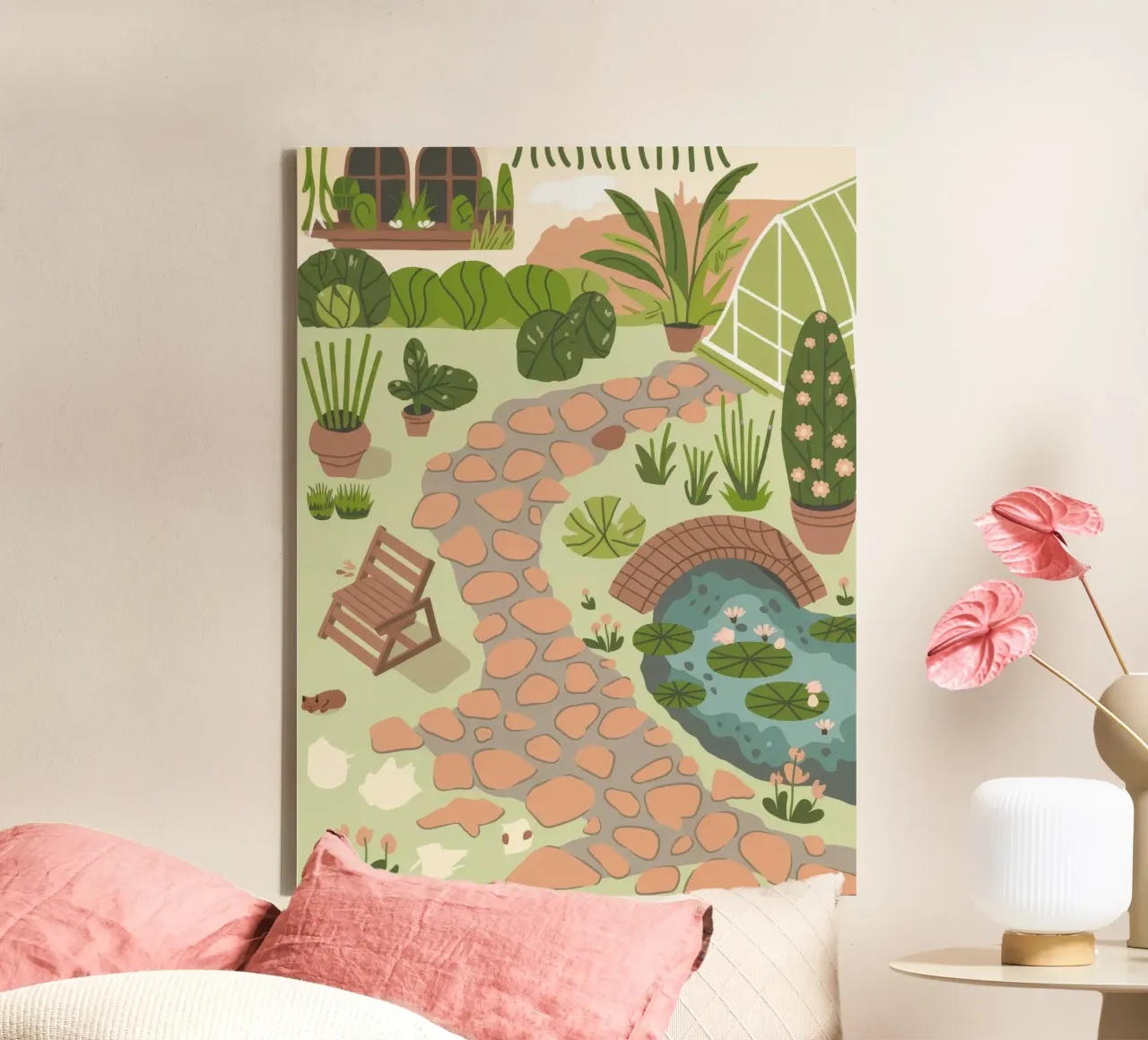 Rustig pad canvas met Baklijst van Artie Shifa