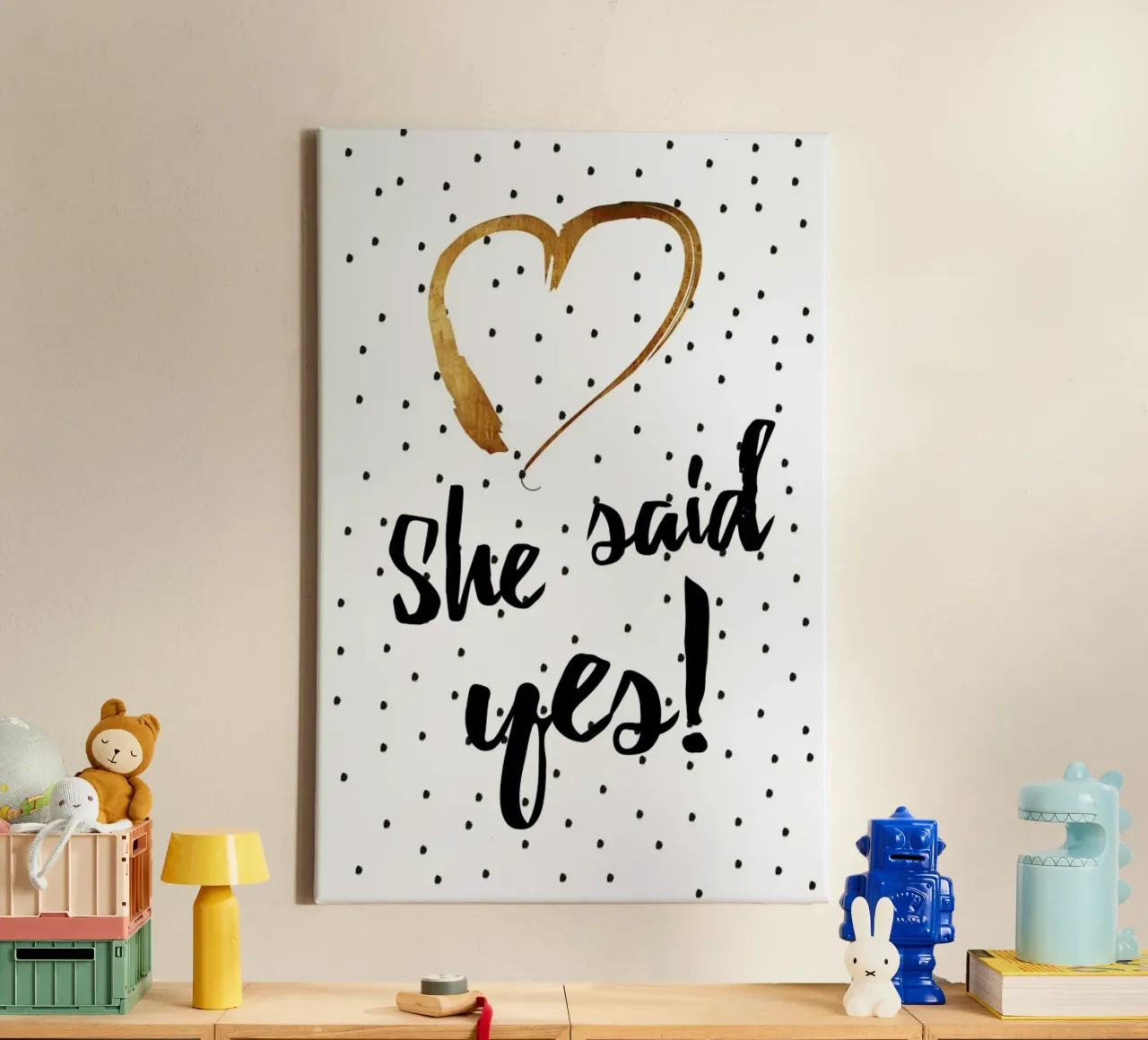 She Said Yes canvas met Baklijst van Froilein Juno