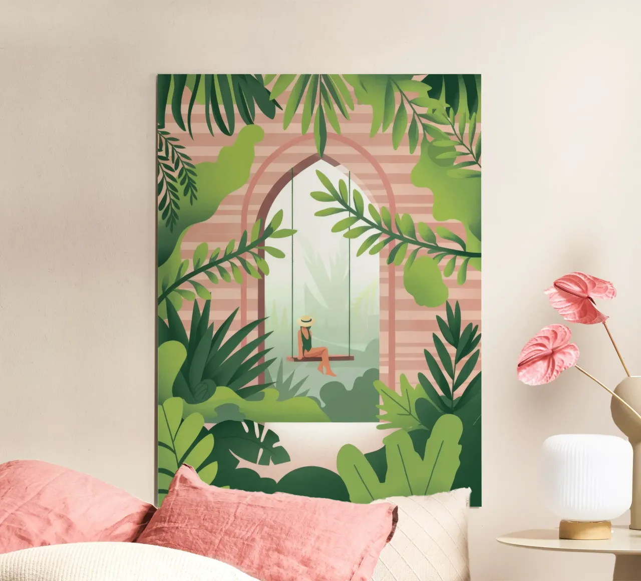 Ritiro tropicale poster con telaio in legno da Artie Shifa