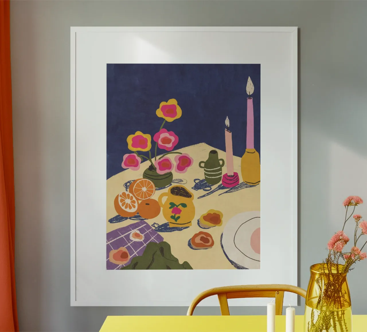 Evening still life poster con telaio in alluminio da GigiRosado