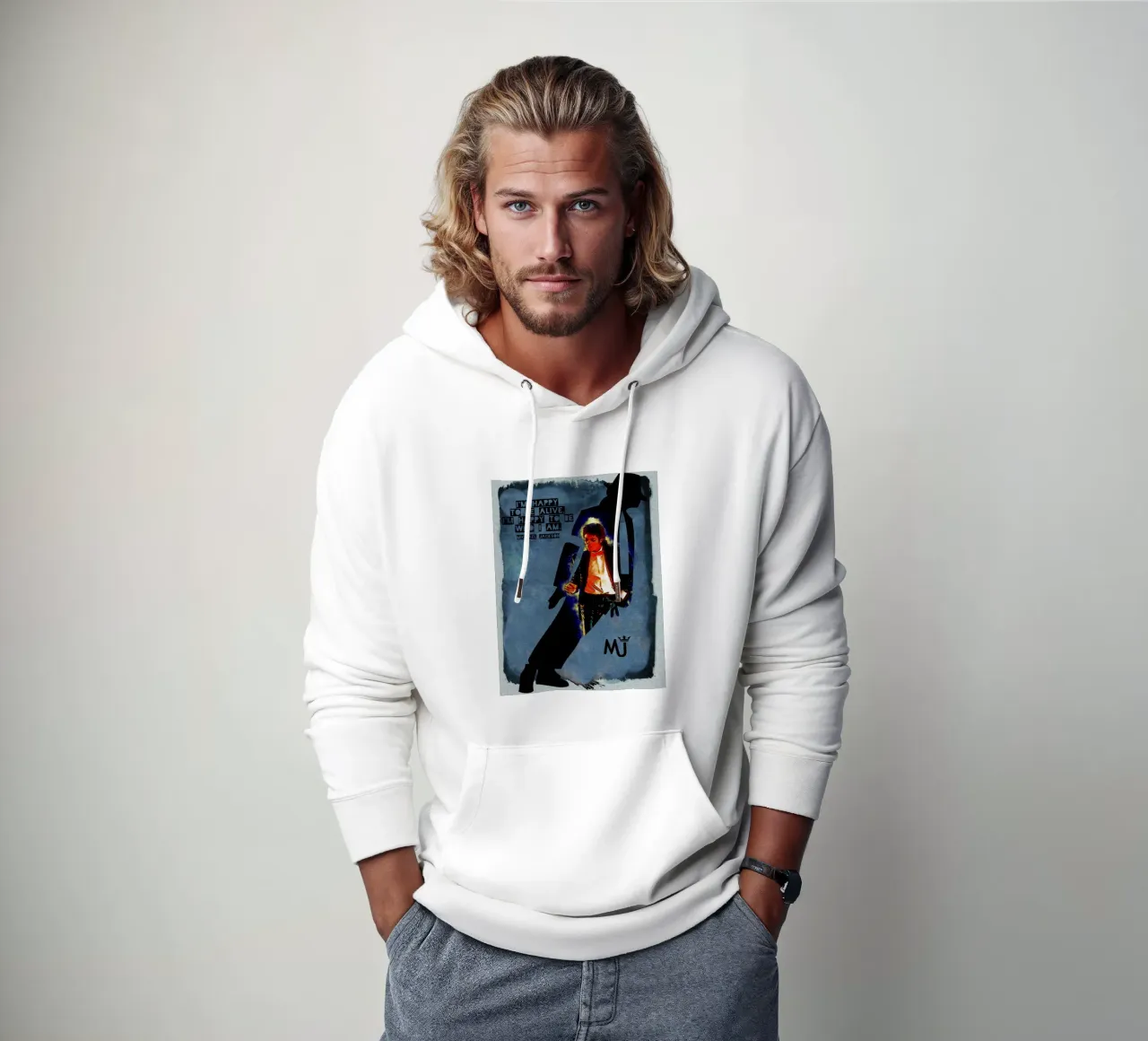 Sono felice di essere vivo felpa con cappuccio da Gunawan Rb