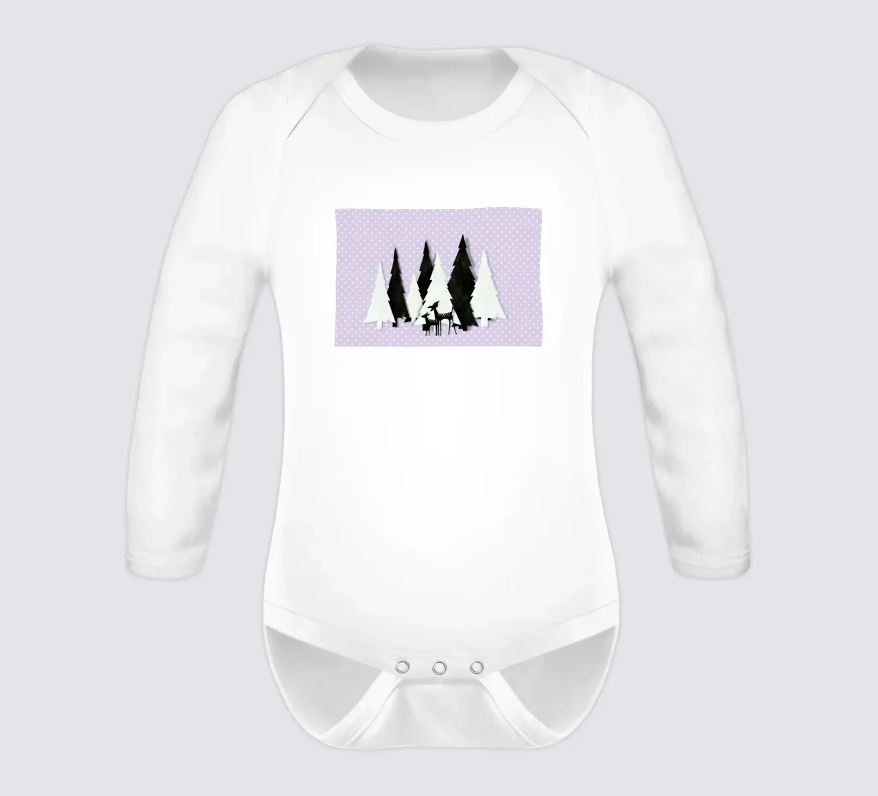 Winter Forest Langarm Babybody von Monika Strigel