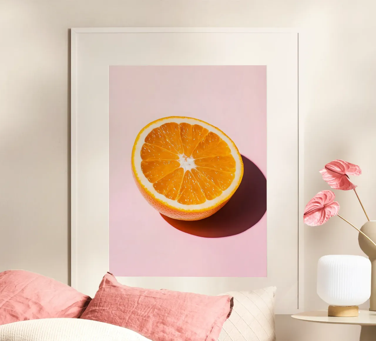 Vitamin C in Style – Moderner Orangen Kunstdruck Hahnemühle von Studio Mooodz