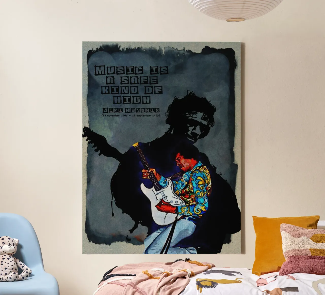 Music is a safe kind of high canvas with Floater frame by Gunawan Rb