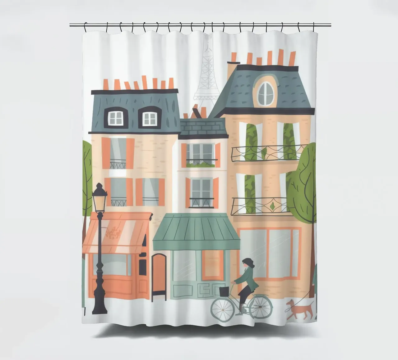 Urban Stroll shower curtain by Artie Shifa