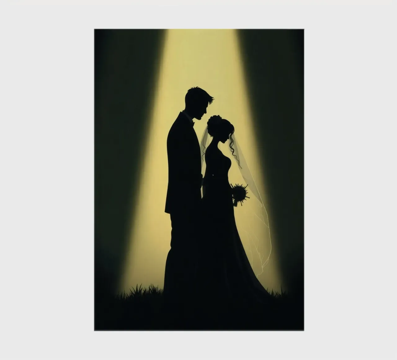 Un couple s'embrasse lors d'une cérémonie de mariage sous une lumière spectaculaire carnet de notes de DesignDoodle