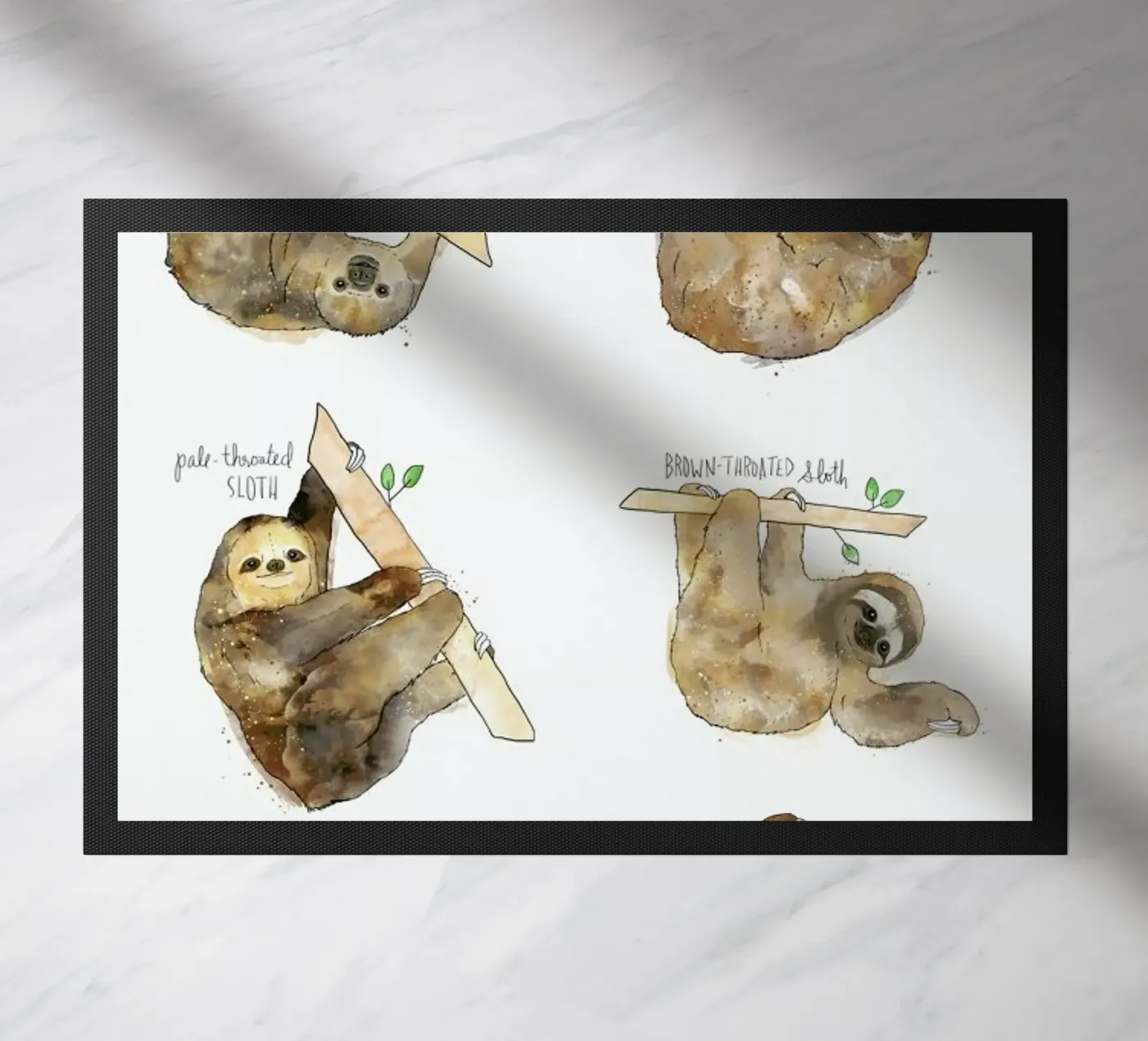 Sloths doormat by Amy Hamilton