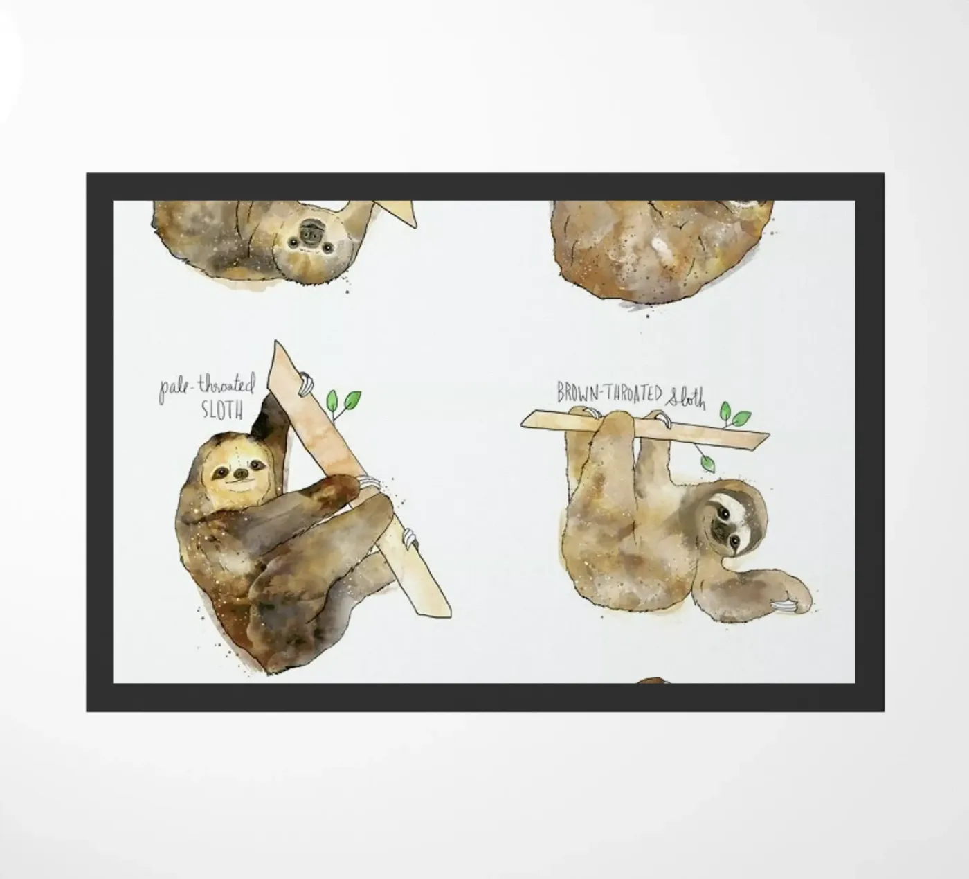 Sloths doormat by Amy Hamilton