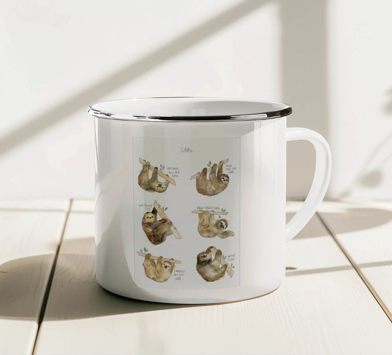 Sloths tazza in smalto da Amy Hamilton