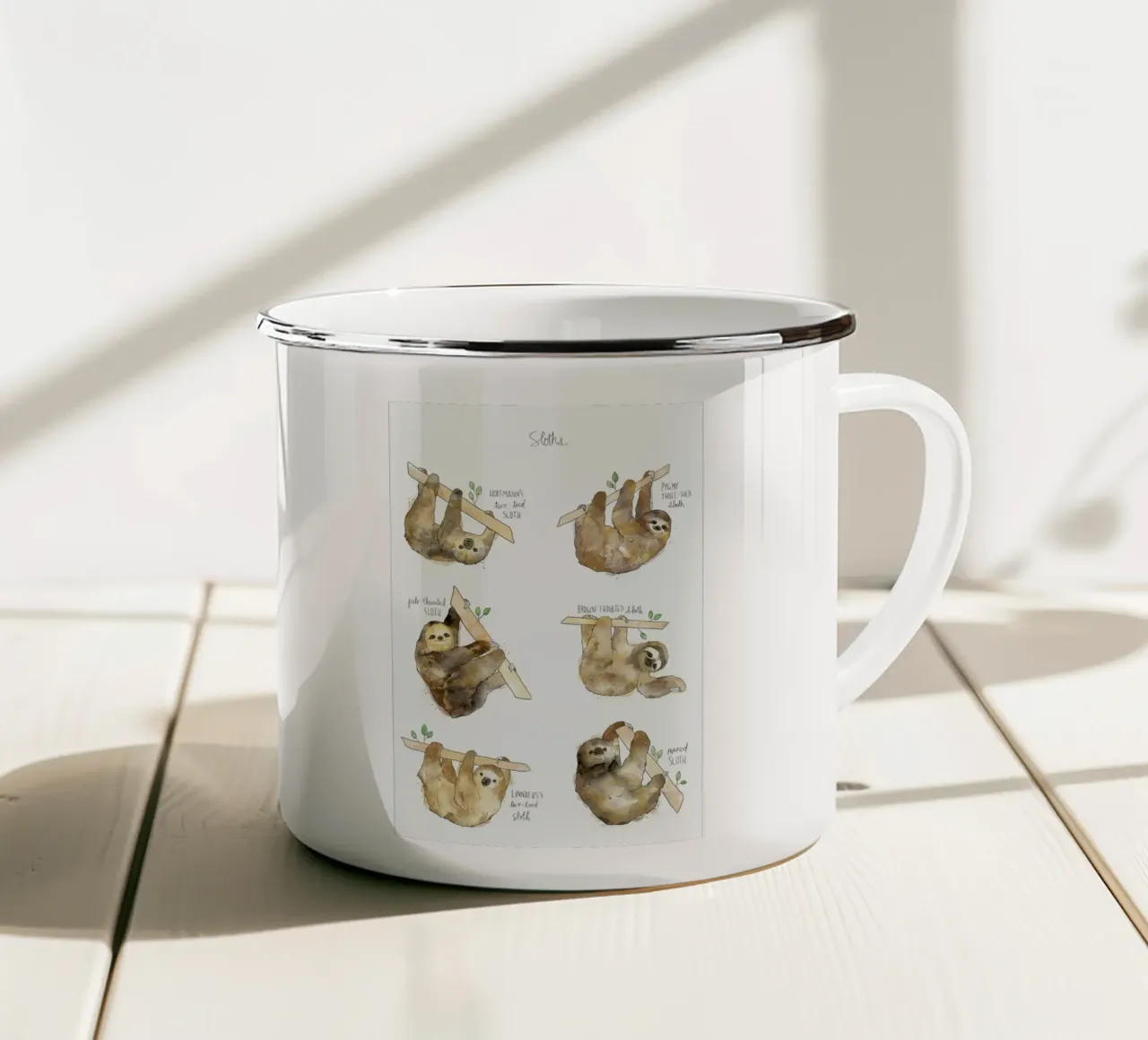 Sloths tazza in smalto da Amy Hamilton