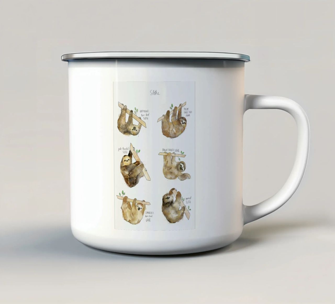 Sloths tazza in smalto da Amy Hamilton
