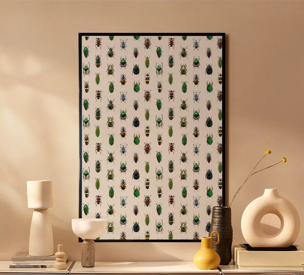 Beetles poster con telaio in plastica da Curious Collections by Marielle Leenders