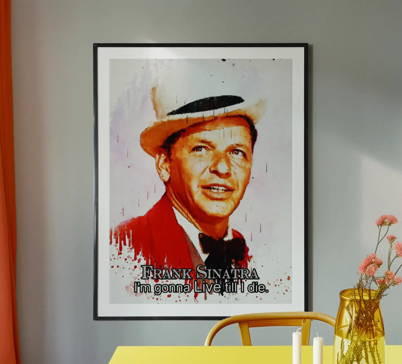 Vivrò fino alla morte poster con telaio in plastica da Gunawan Rb