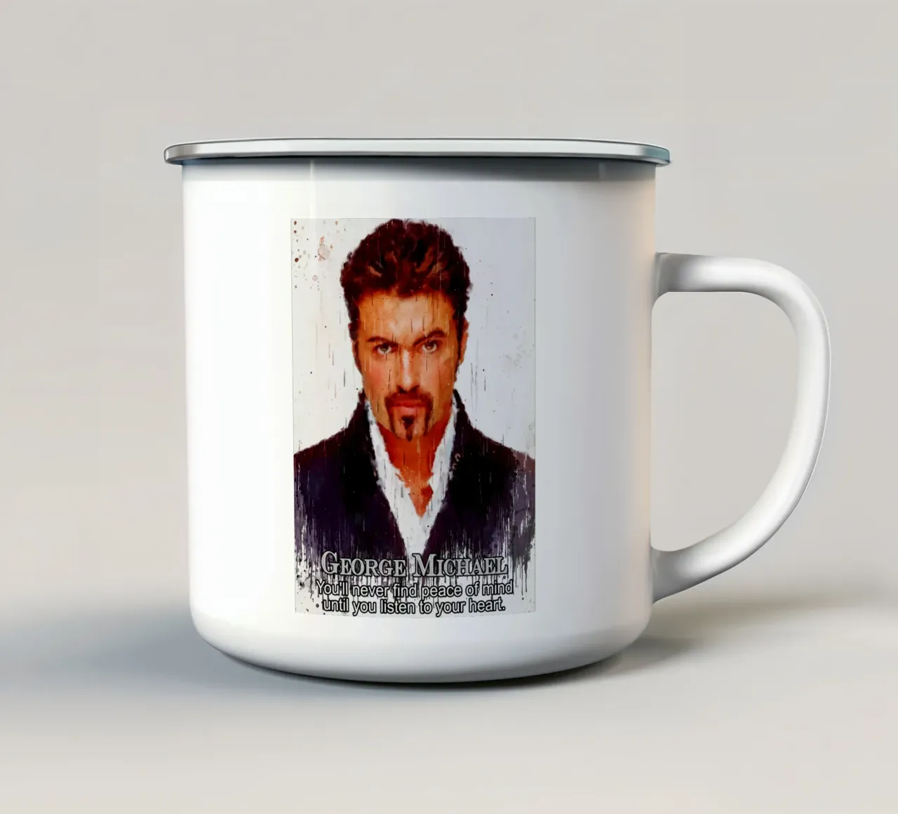George Michael Quote tazza in smalto da Gunawan Rb