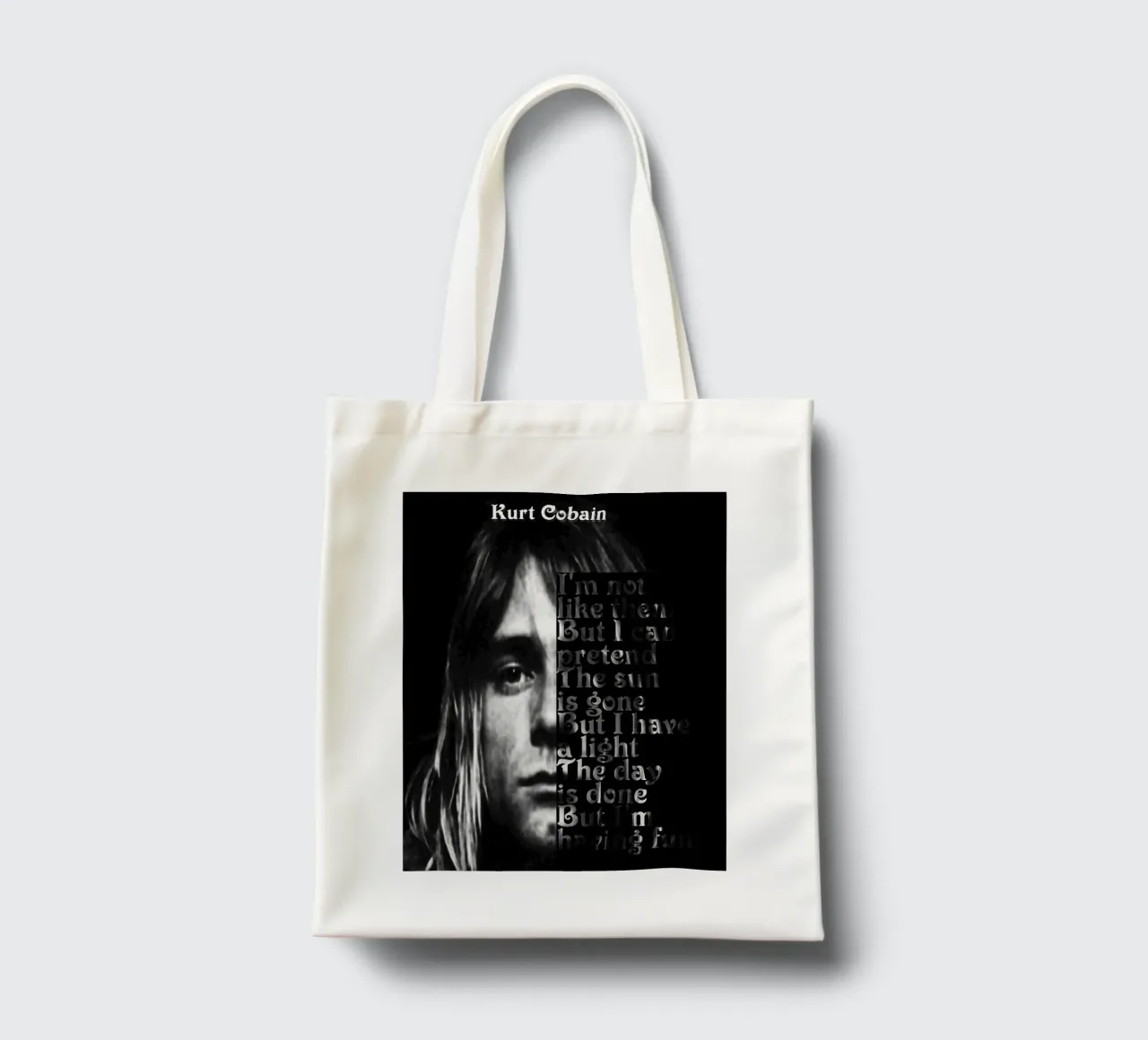 Kurt Cobain Quote dumb tote bag by Gunawan Rb