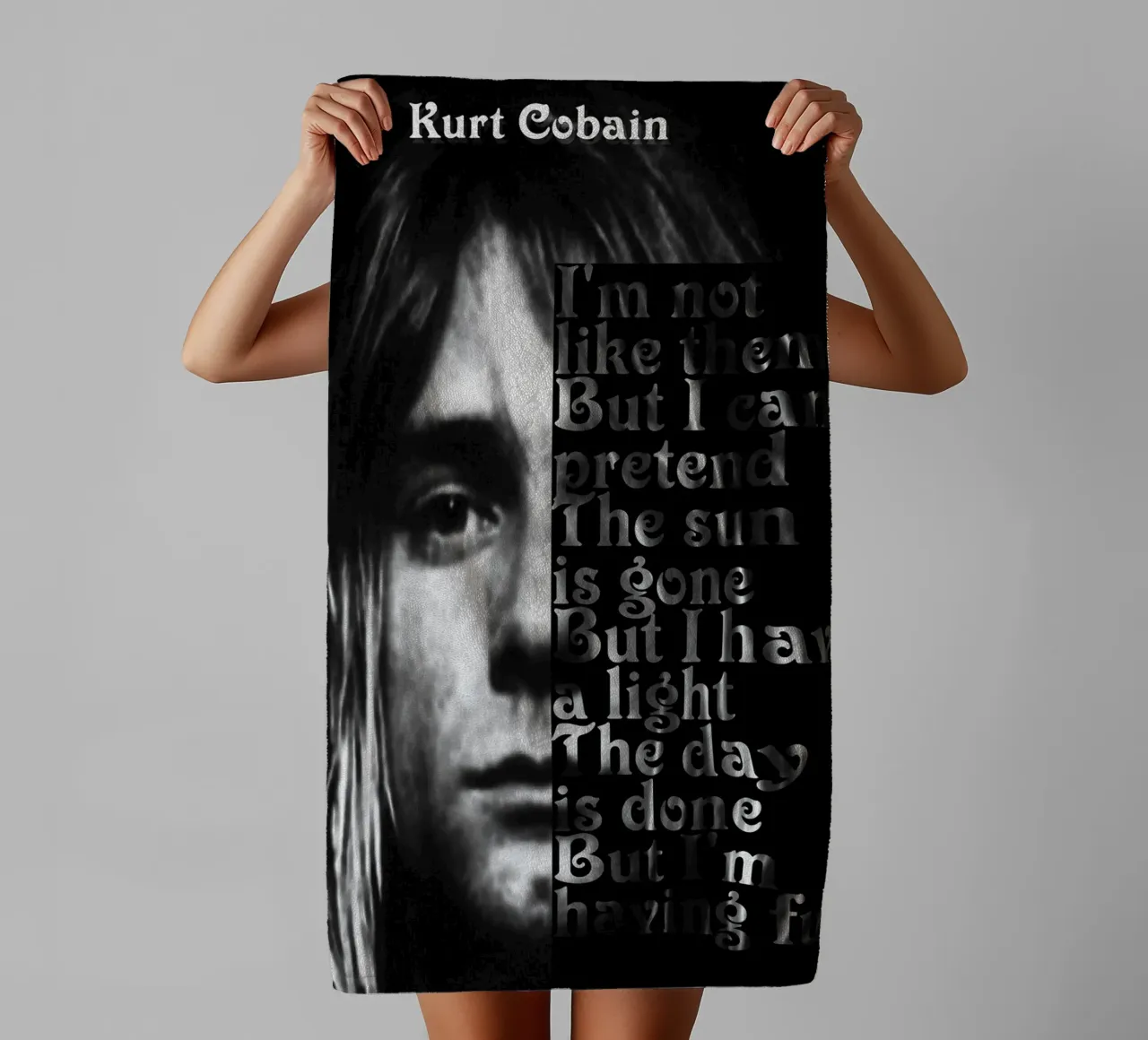 Kurt Cobain Quote dumb towel by Gunawan Rb
