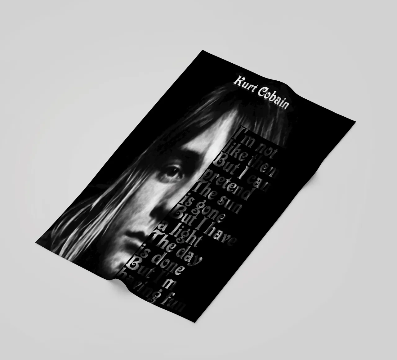 Kurt Cobain Citazione muto telo mare da Gunawan Rb