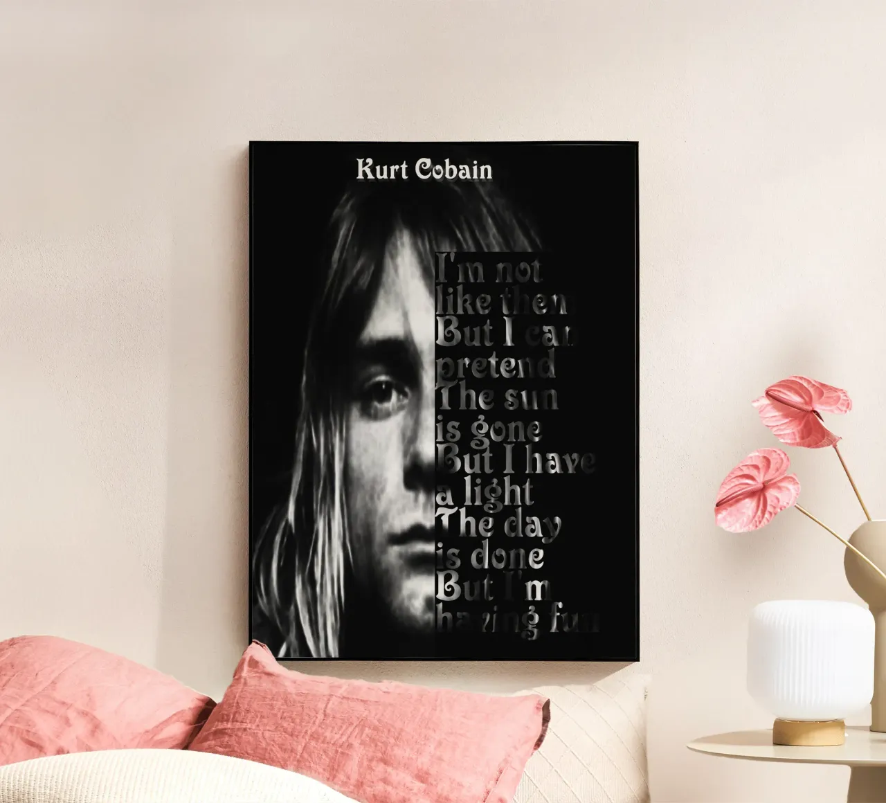Kurt Cobain Citazione muto plexiglass da Gunawan Rb