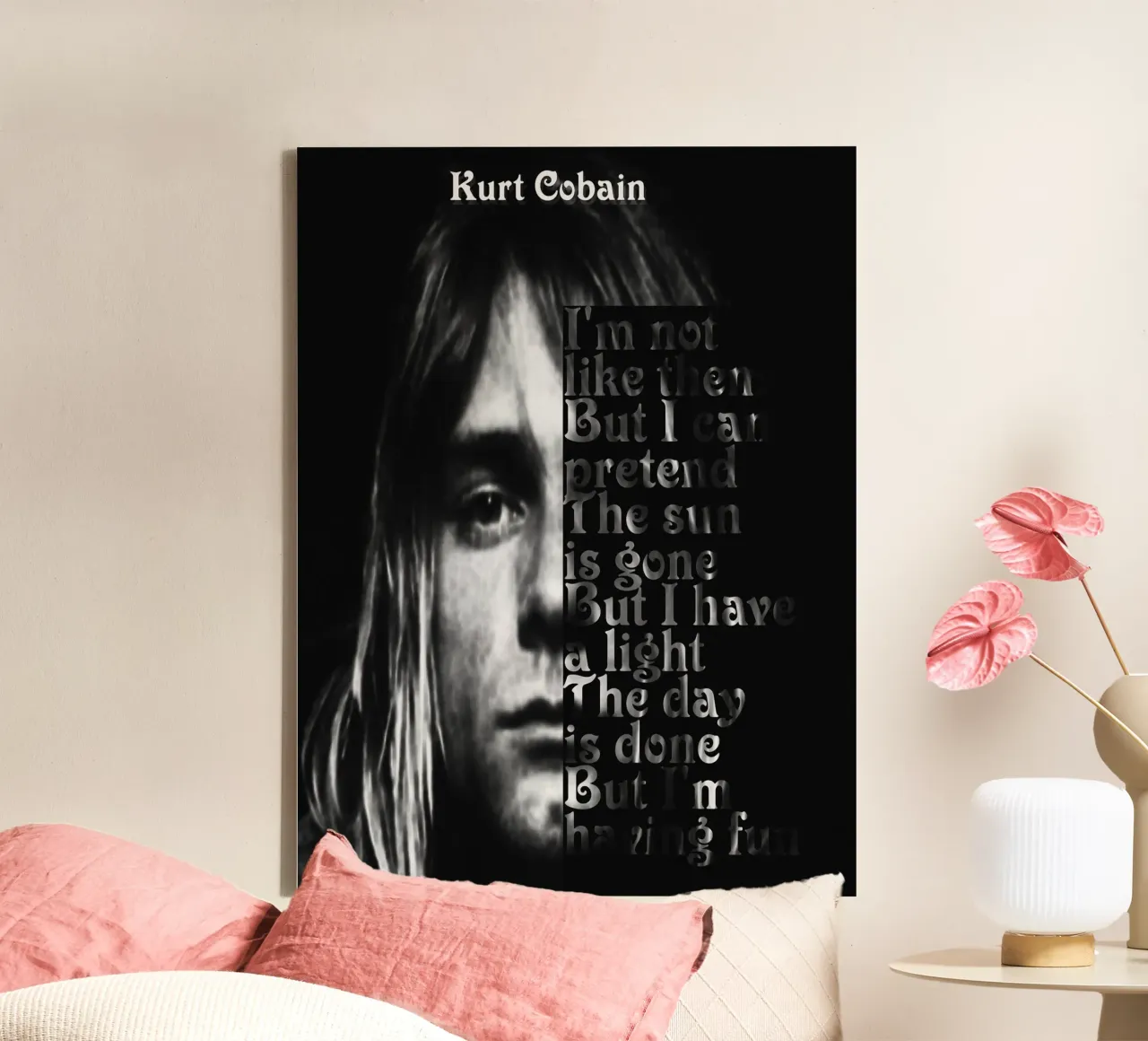Kurt Cobain Quote dumb canvas by Gunawan Rb