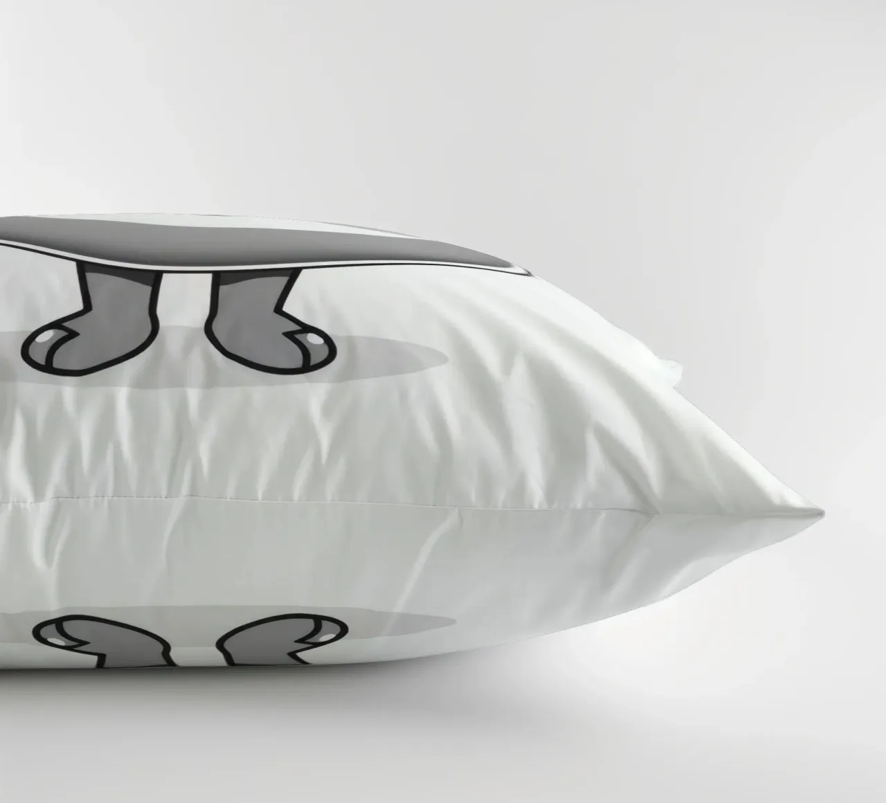 Cute round animated character with ears and cheerful decorative cushion by DesignDoodle