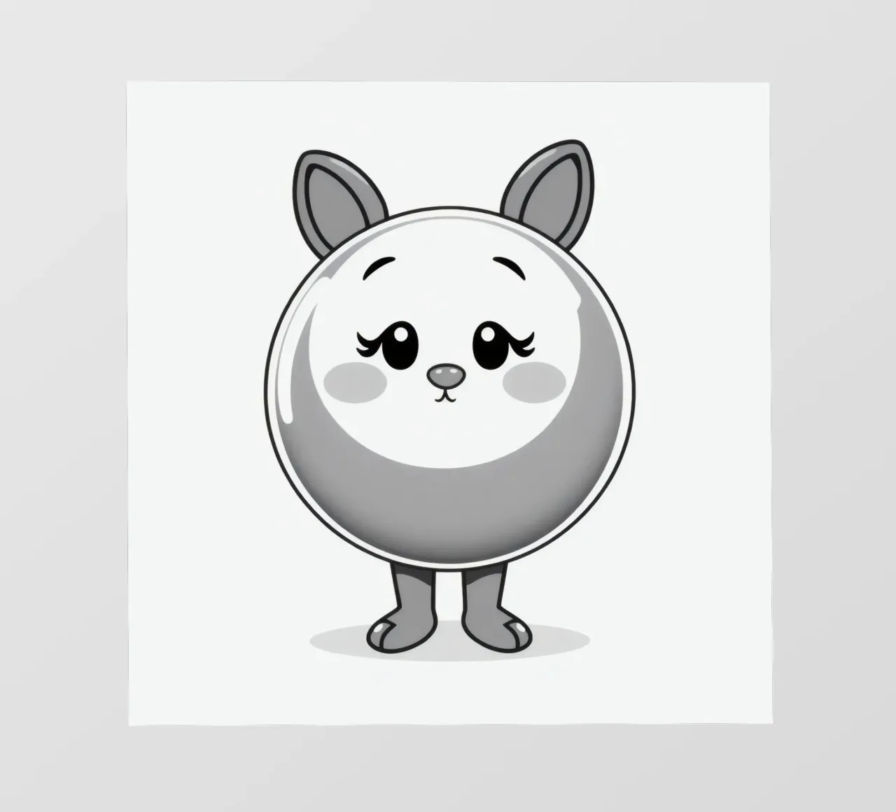 Cute round animated character with ears and cheerful pvc cover by DesignDoodle
