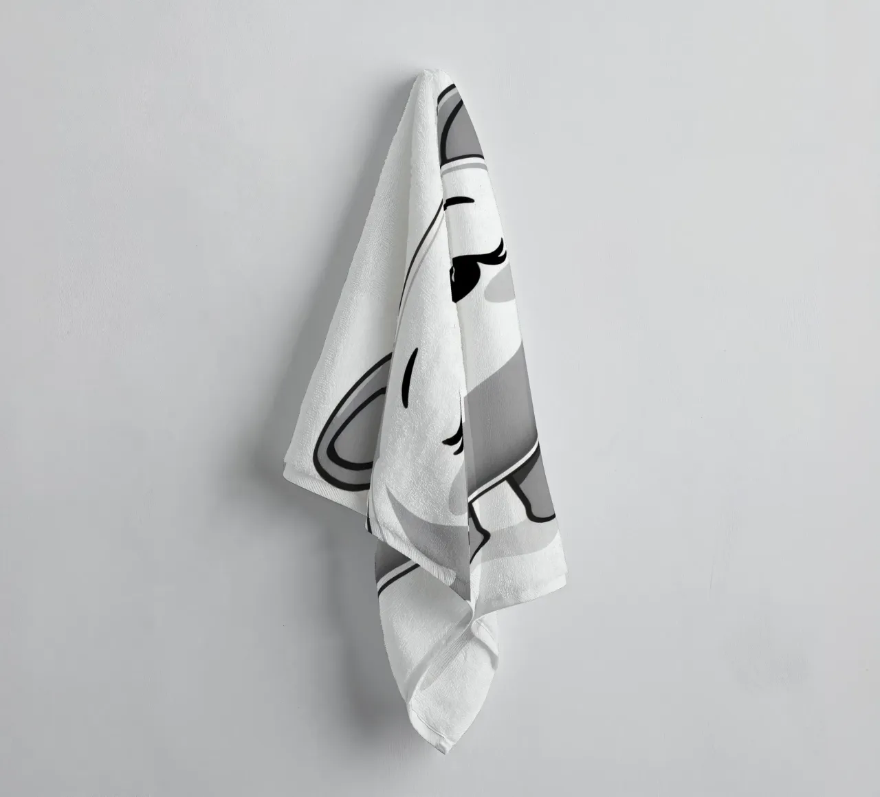 Cute round animated character with ears and cheerful towel by DesignDoodle