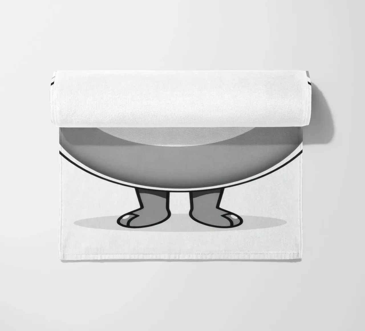 Cute round animated character with ears and cheerful beach towel by DesignDoodle