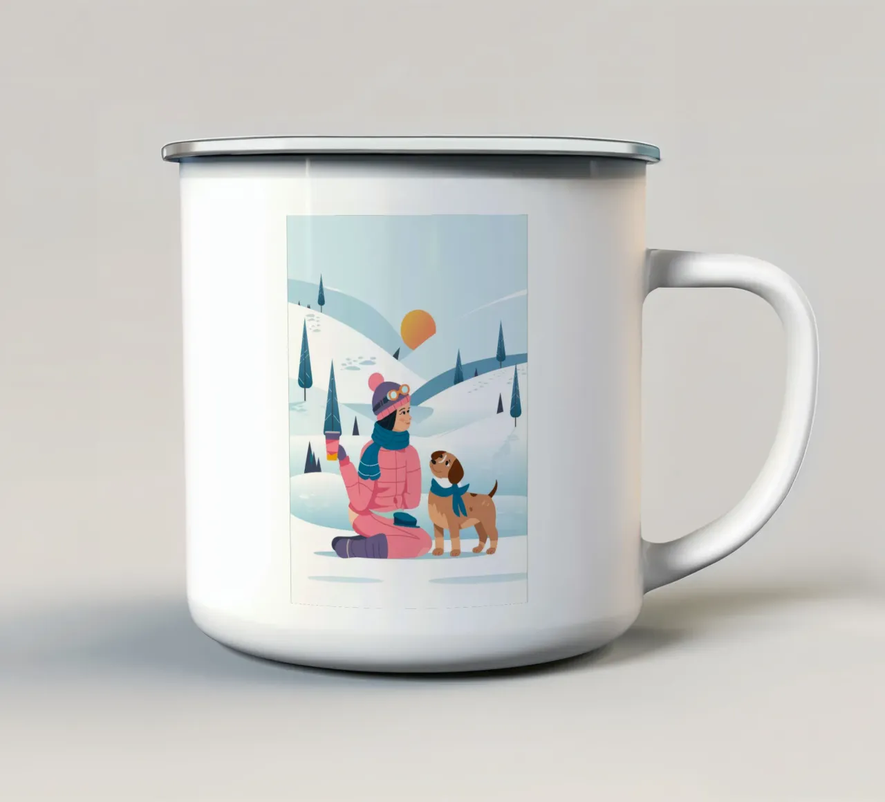 Compagni d'inverno tazza in smalto da Artie Shifa