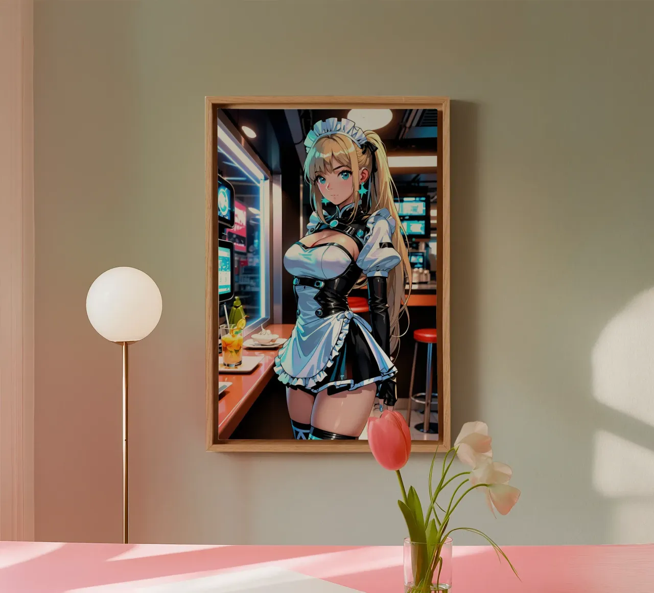 ragazza anime tela con Cornice a cassetta da 🎁 ARTVI-SHOP