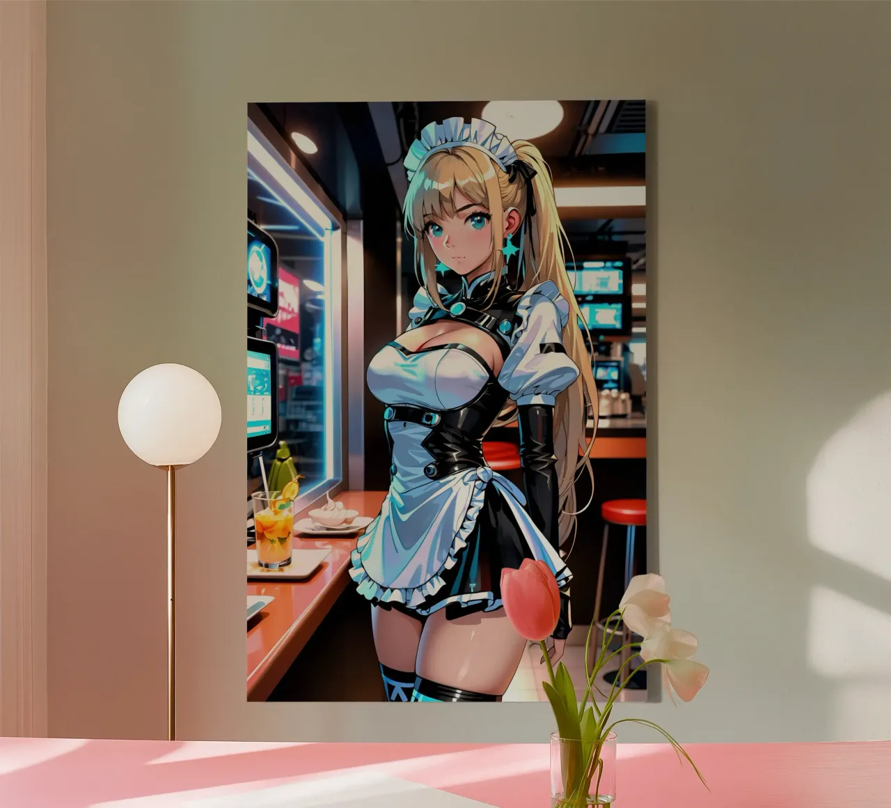 ragazza anime tela con Cornice a cassetta da 🎁 ARTVI-SHOP