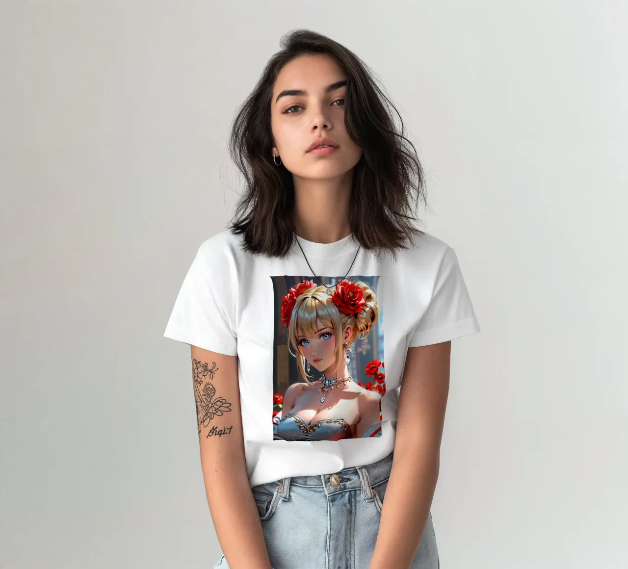Anime-Mädchen T-Shirt von 🎁 ARTVI-SHOP