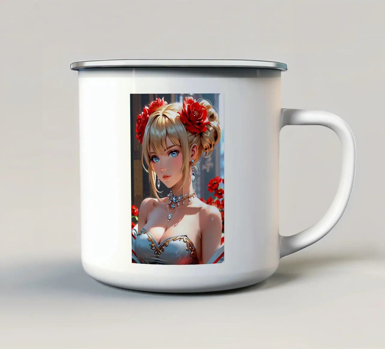 ragazza anime tazza in smalto da ARTVI-SHOP