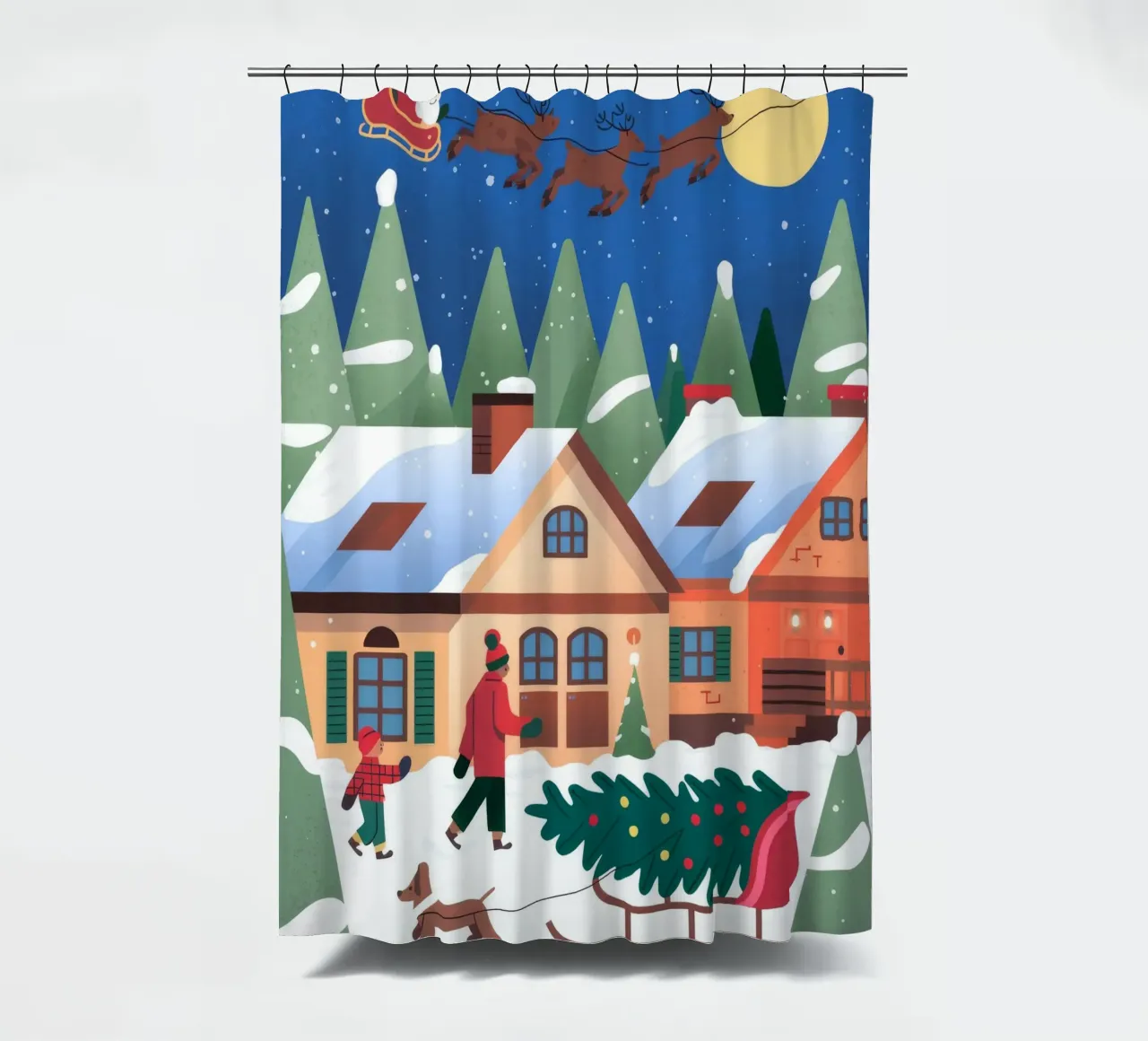 Winter Festivity shower curtain by Artie Shifa