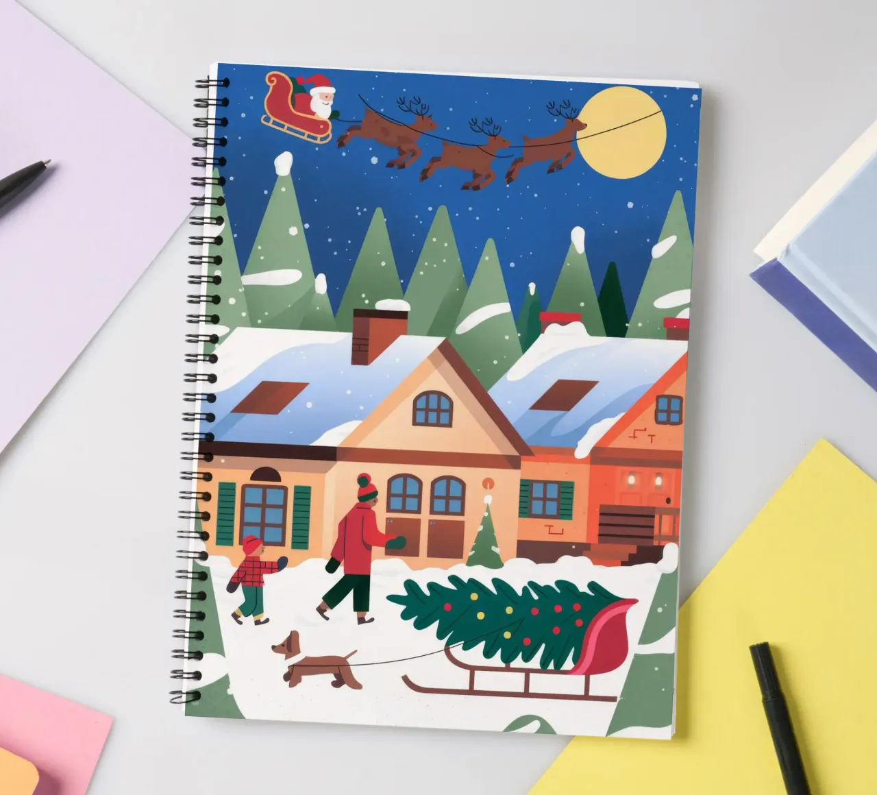 Winter Festivity spiral notebook by Artie Shifa