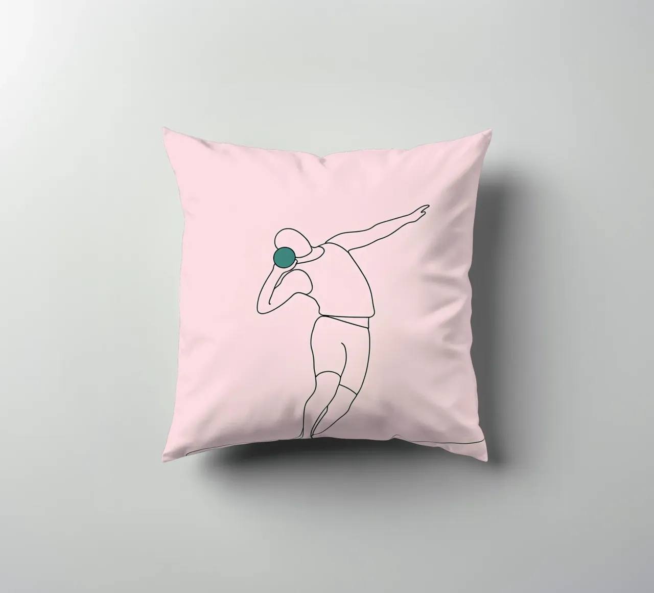 Lanciatore di palline Line Art minimalista cuscino da Viv Line Art
