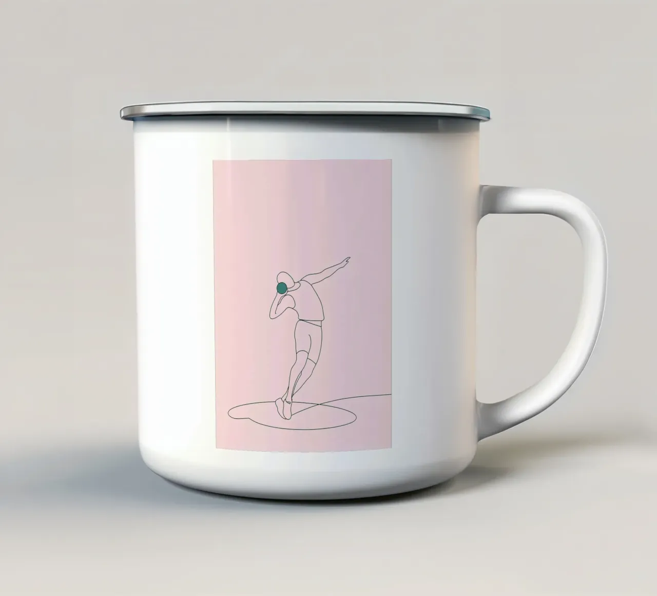 Lanciatore di palline Line Art minimalista tazza in smalto da Viv Line Art