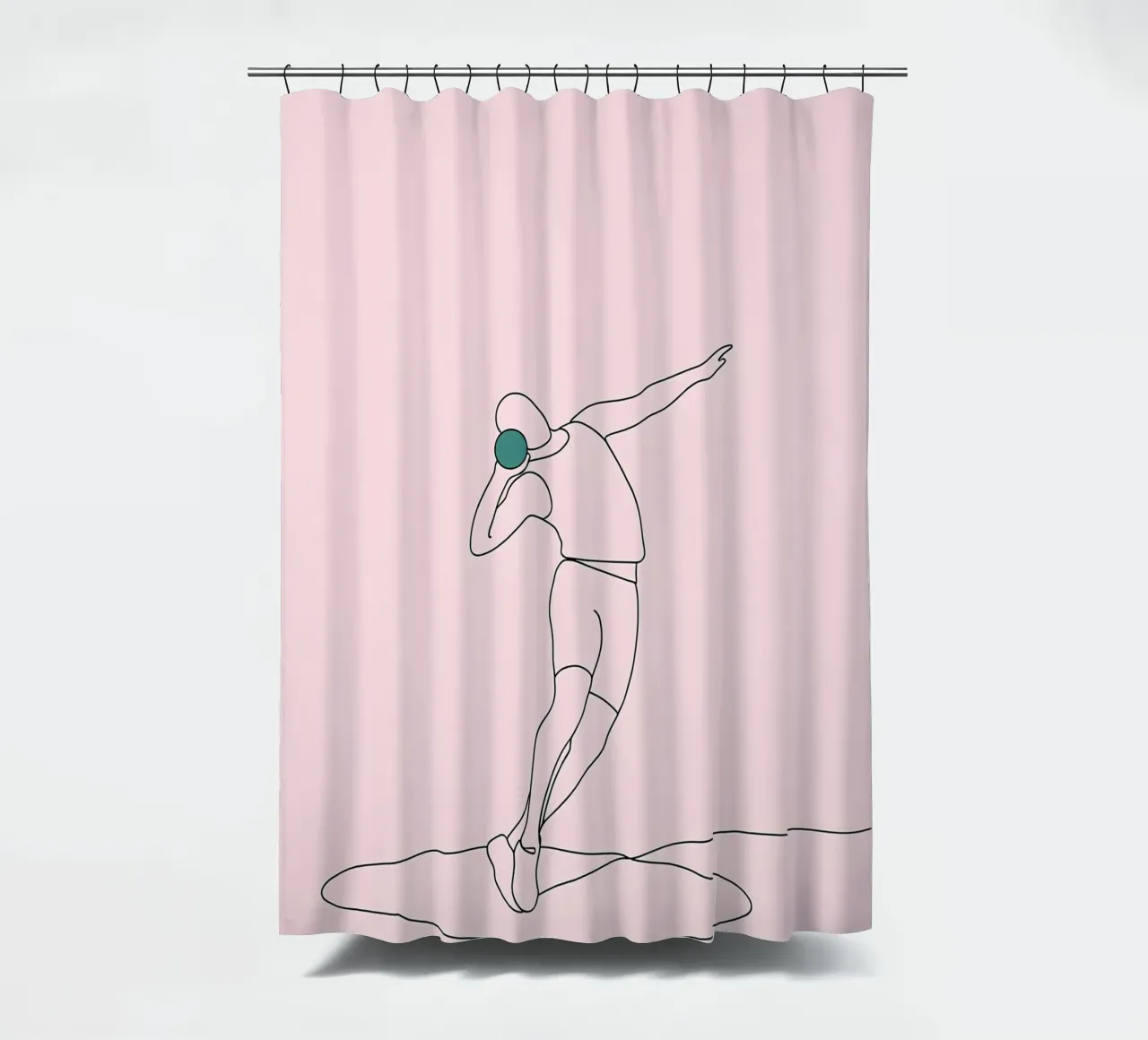 Ball Thrower Minimalist Line Art shower curtain by Viv Line Art
