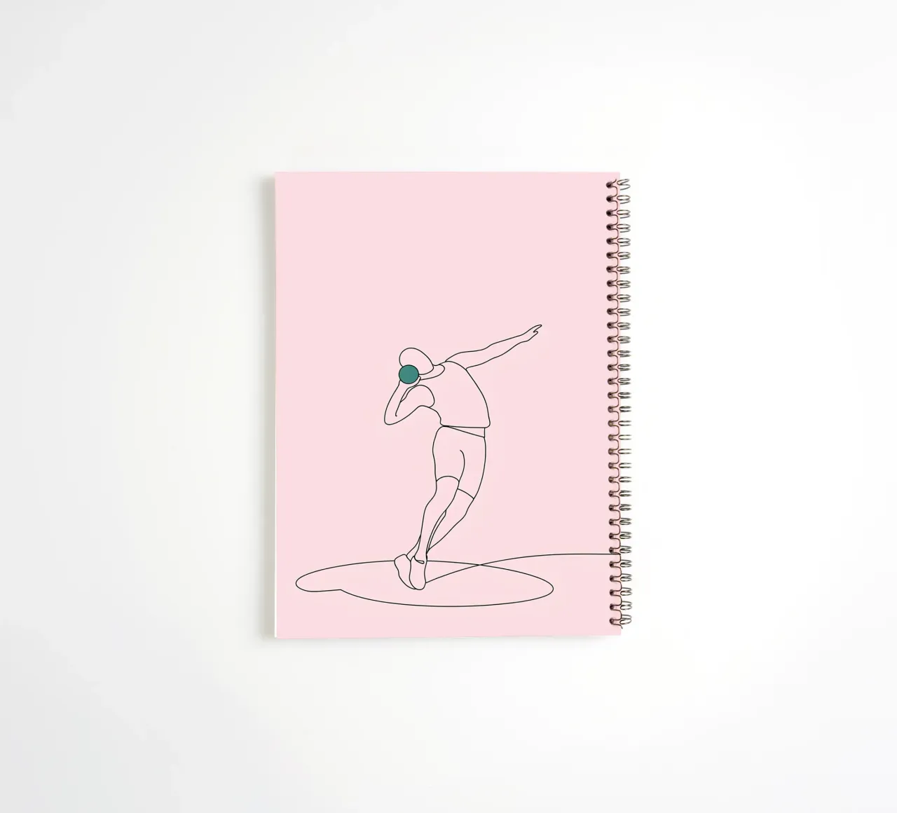 Ball Thrower Minimalist Line Art spiral notebook by Viv Line Art