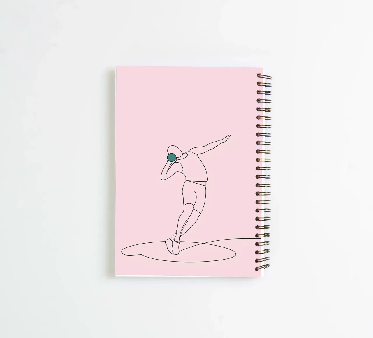 Ball Thrower Minimalist Line Art spiral notebook by Viv Line Art