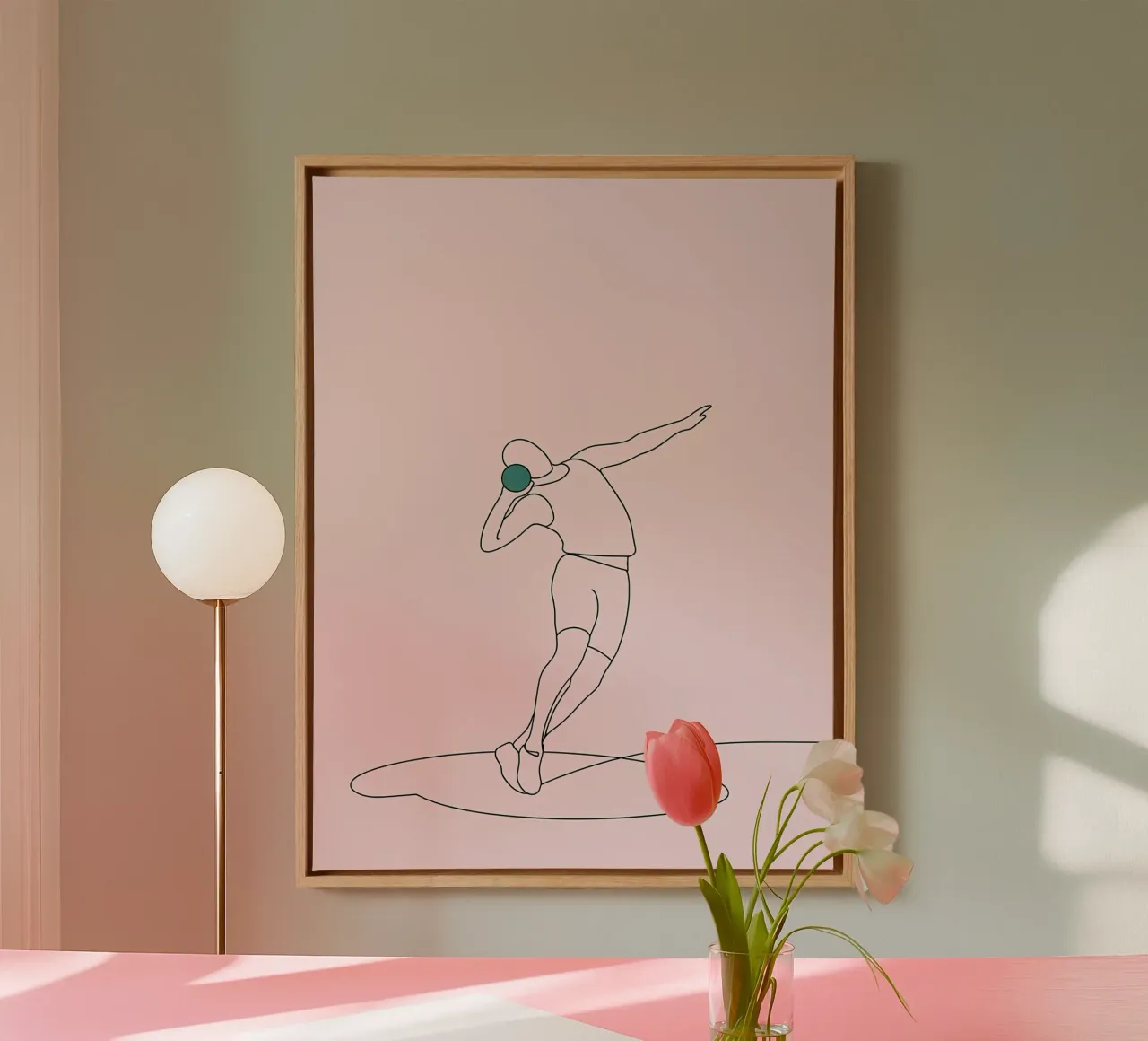 Ball Thrower Minimalist Line Art canvas by Viv Line Art