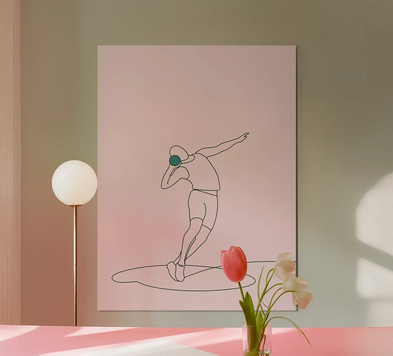 Lanciatore di palline Line Art minimalista poster da Viv Line Art