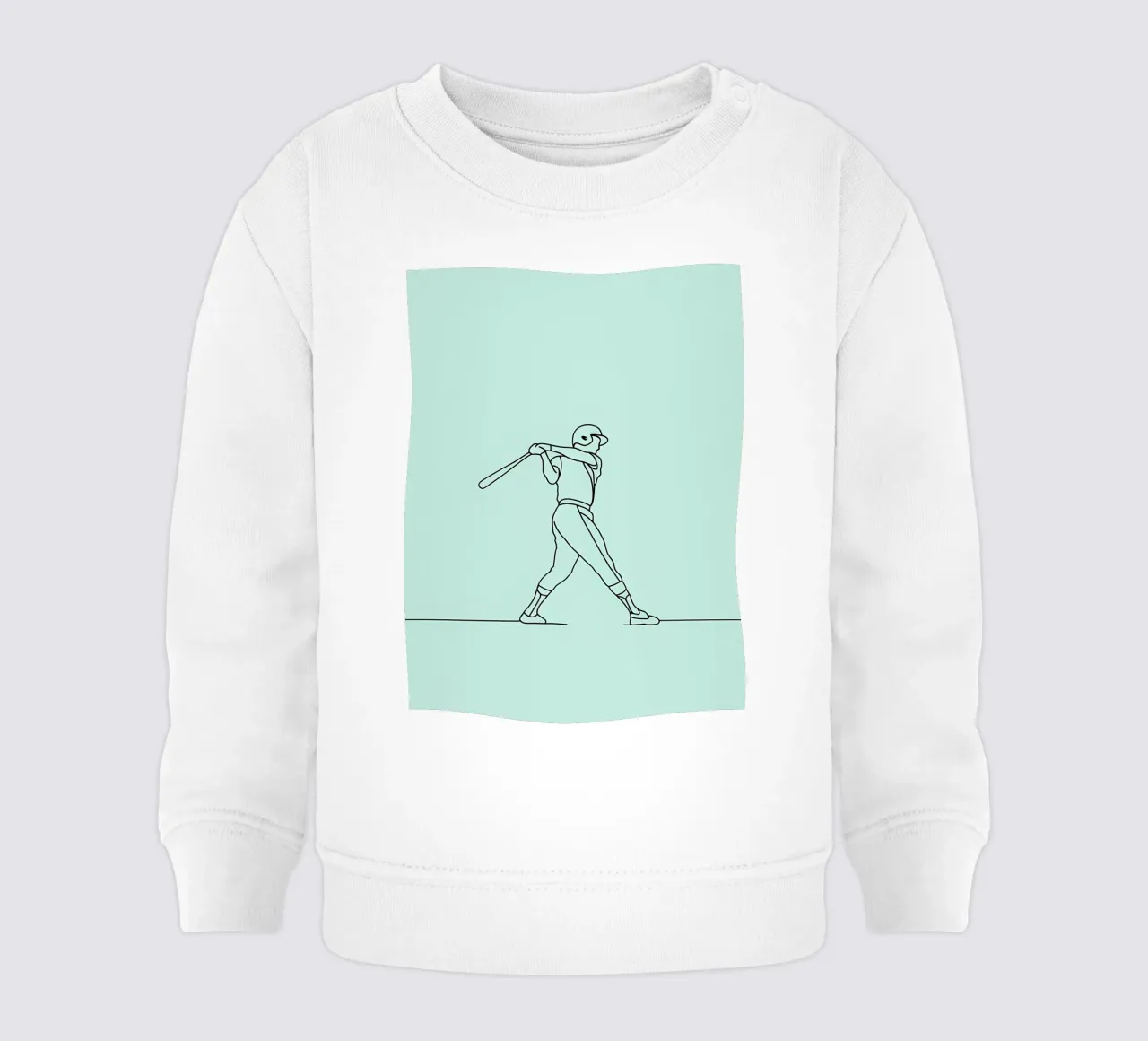 Giocatore di baseball - Line Art minimalista felpa neonato da Viv Line Art